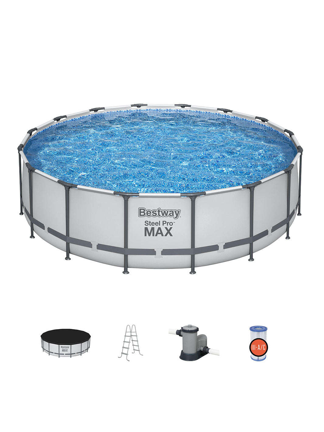 Set de Alberca estructural Redonda 4.88m x 1.22m - Steel Pro MAX