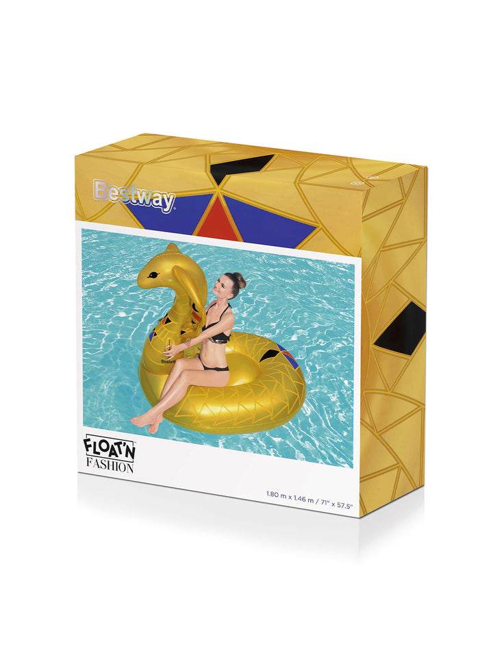 Flotador Serpiente Dorada Inflable Bestway 1.80 m para Alberca