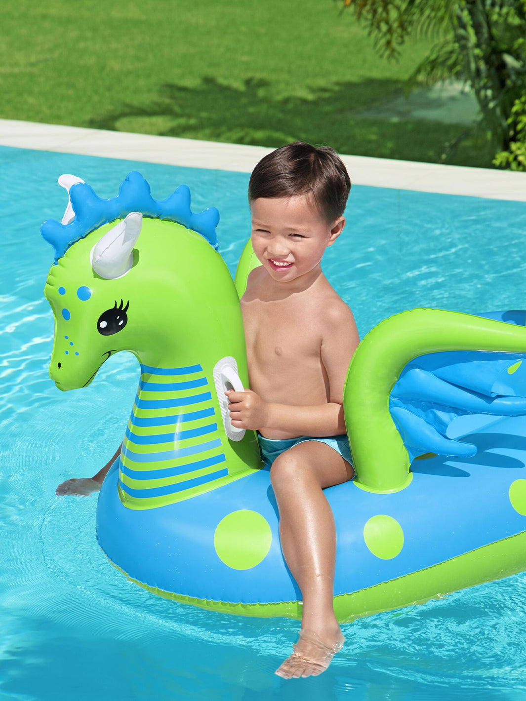 Flotador Montable Dragón Inflable Fantasy Ride-On 1.34 m x 1.42 m