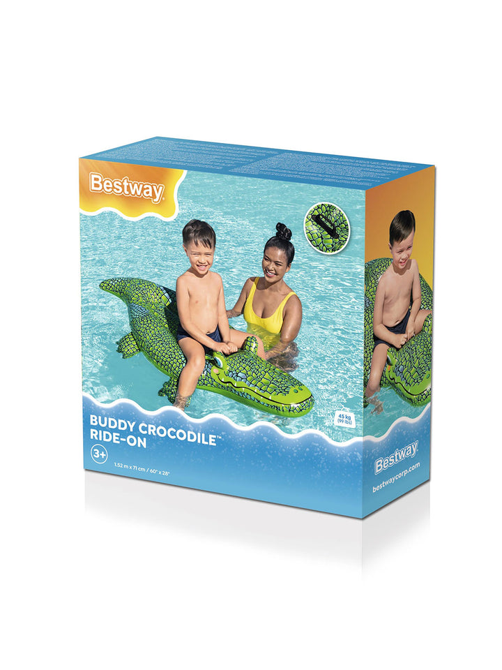 Flotador Montable Cocodrilo Inflable Bestway para Niños 1.52 m