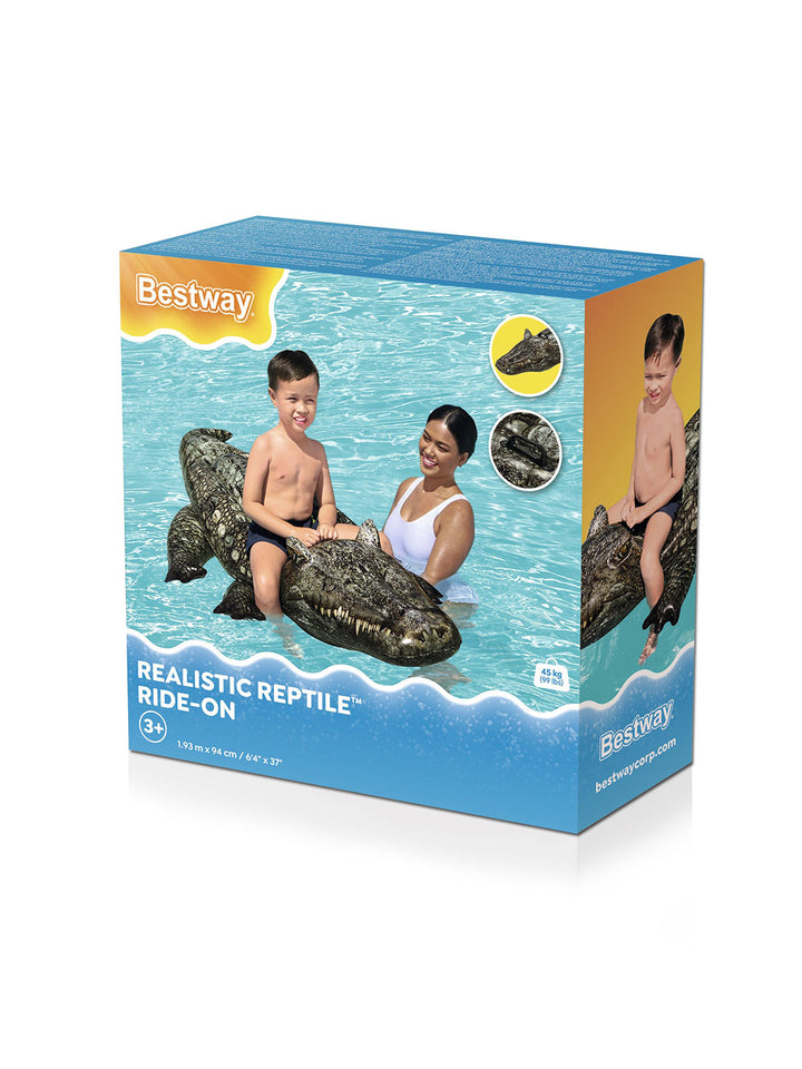 Flotador Montable Cocodrilo Inflable 1.93 m para Alberca