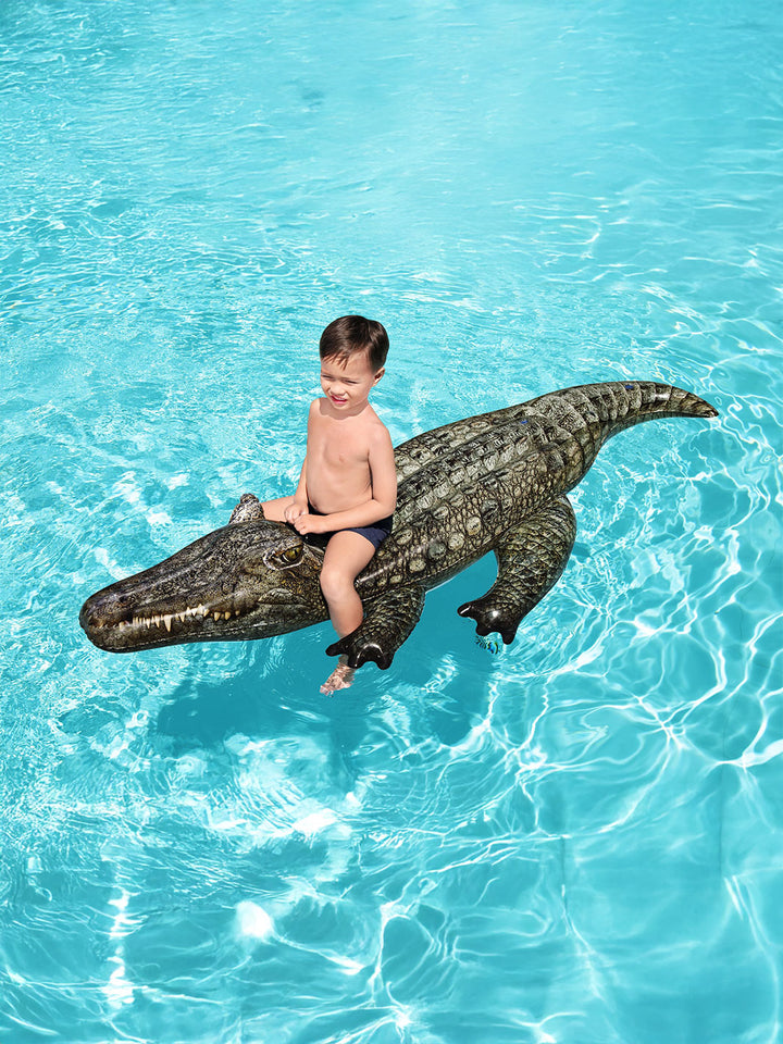 Flotador Montable Cocodrilo Inflable 1.93 m para Alberca