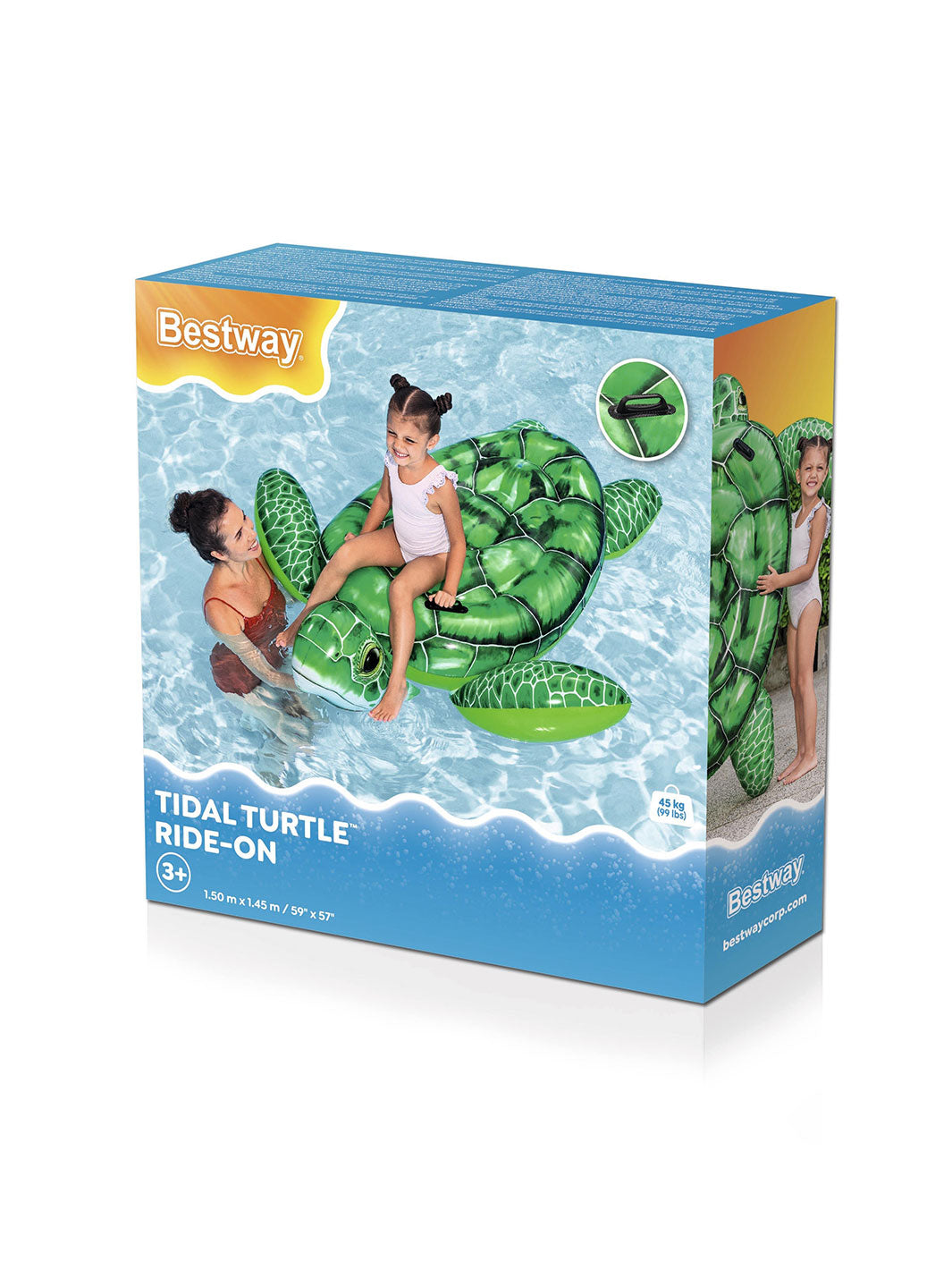Flotador Montable Tortuga Inflable Tidal Turtle 1.53 m para Alberca