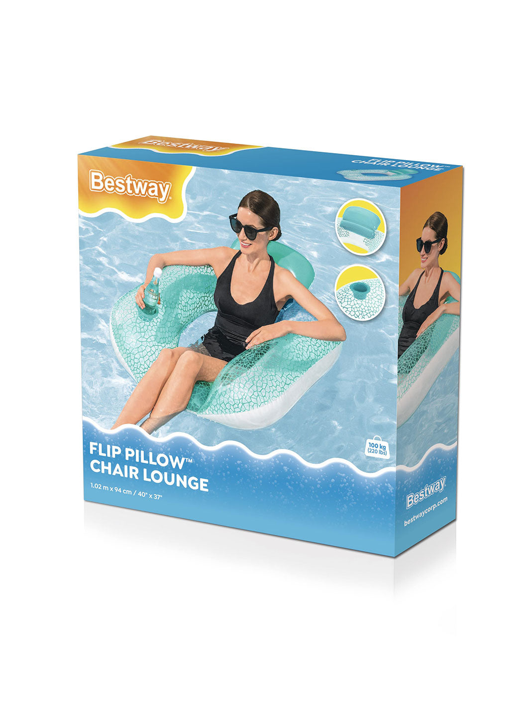 Sillón Flotante Inflable Bestway Flip Pillow 94 cm para Alberca