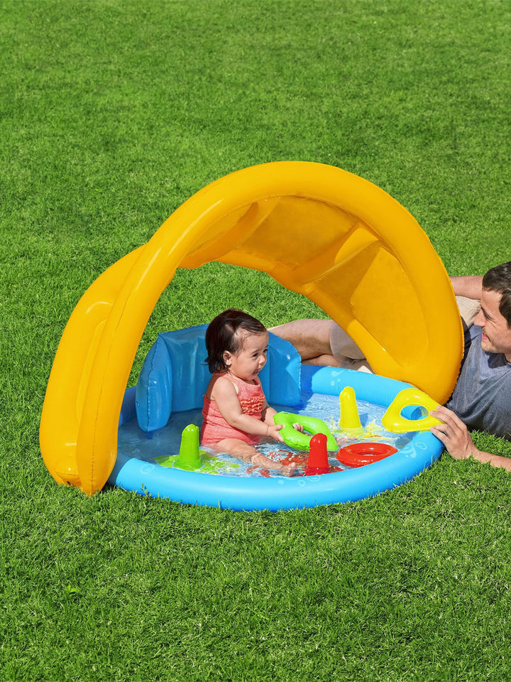 Alberca Inflable Bestway Lil' SeaShapes con Toldo para Bebé 1.12 m