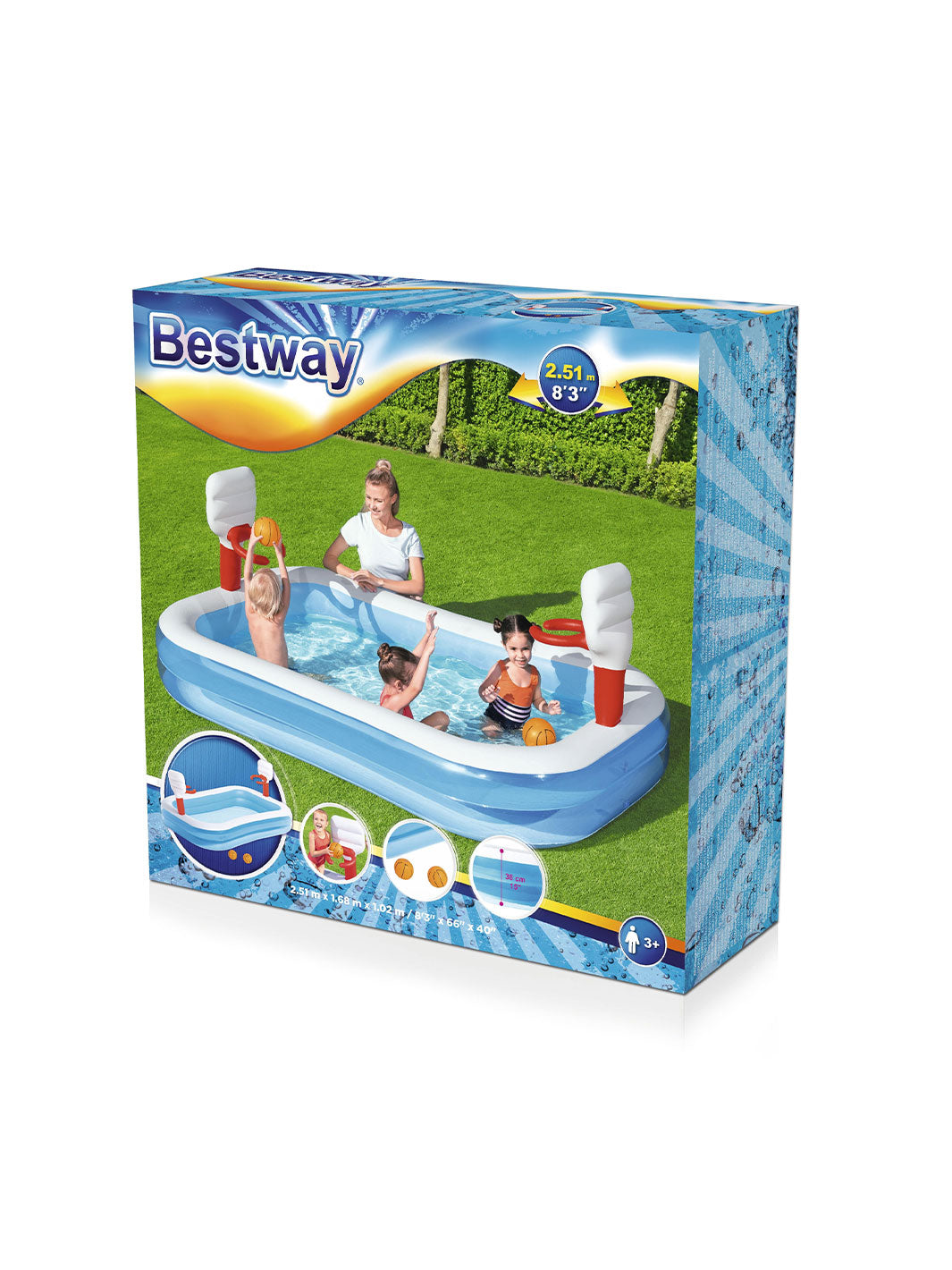 Alberca Inflable Bestway con Canasta de Basketball 2.51 m