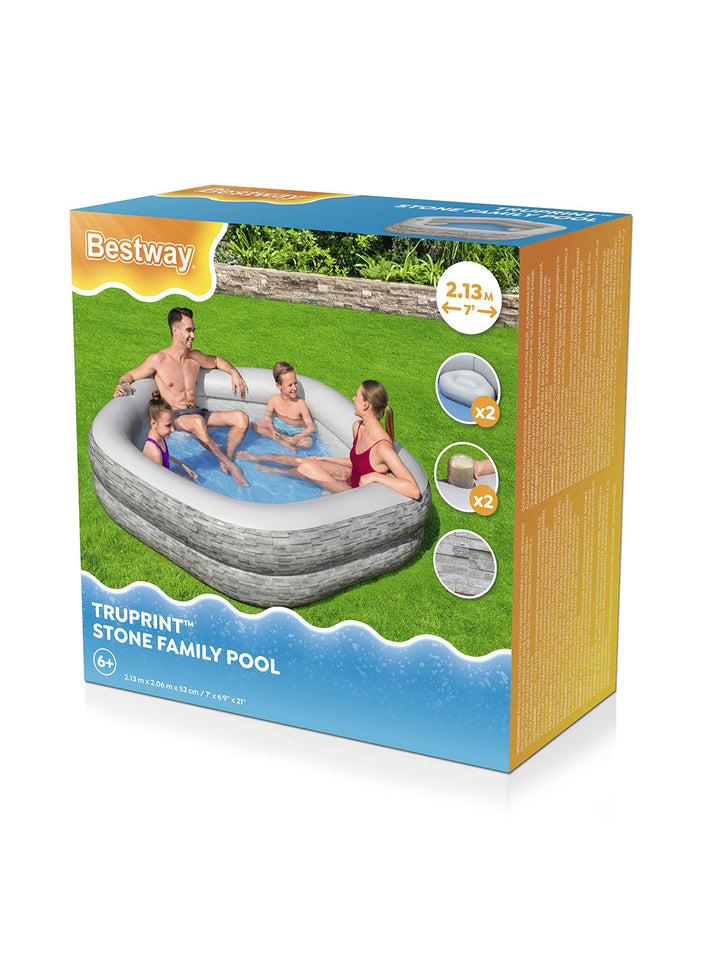 Alberca Inflable Familiar Bestway TruPrint Stone 2.13 m x 2.06 m