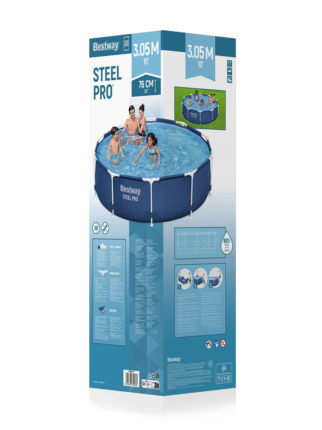Alberca Redonda Bestway Steel Pro 3.05 m x 76 cm Estructura Metálica