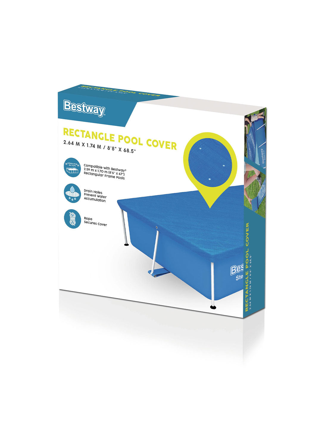 Cubierta Rectangular Bestway 2.59 m x 1.70 m para Alberca Estructural