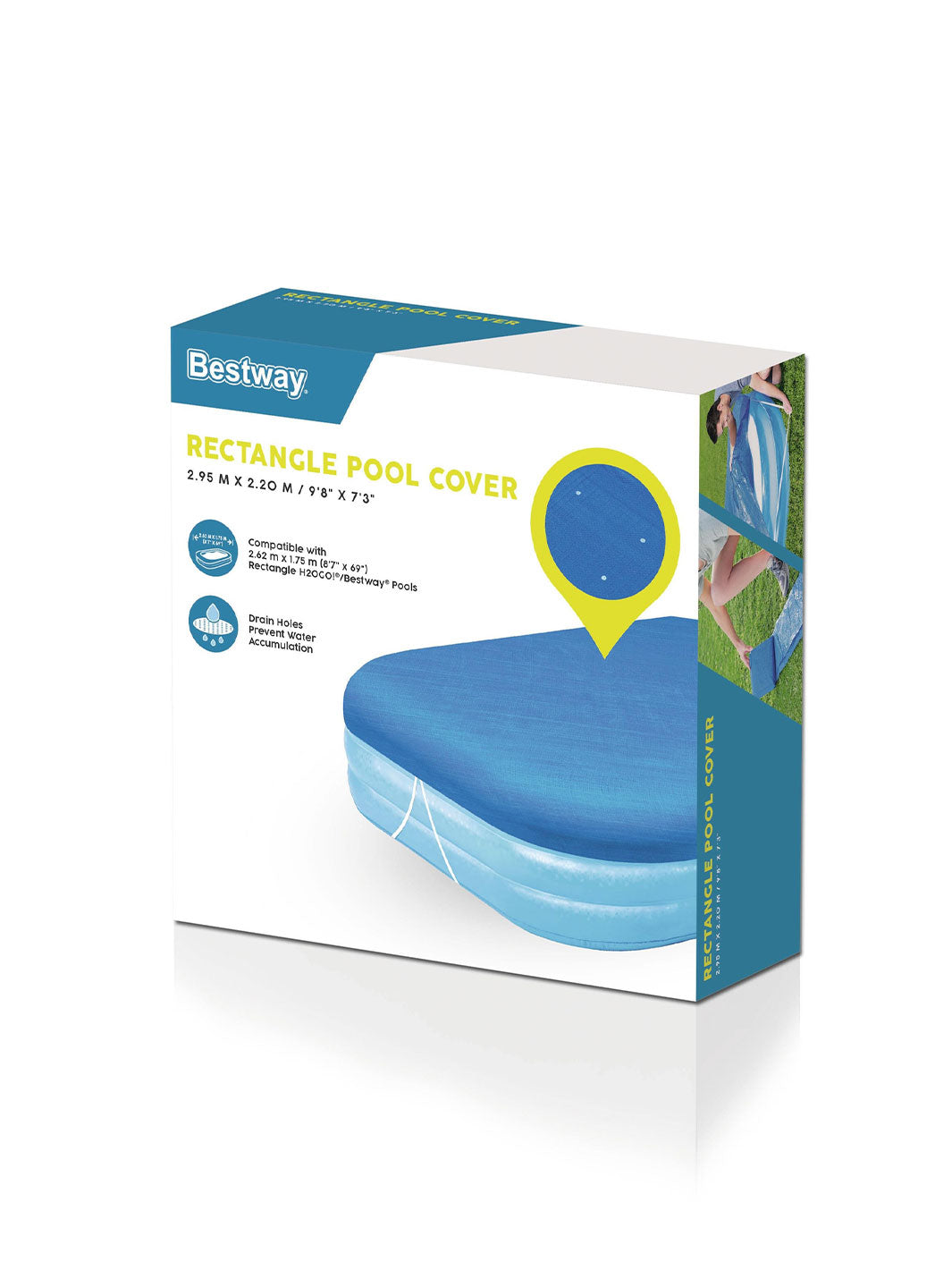 Cubierta Rectangular Bestway para Alberca Inflable 2.62 m x 1.75 m