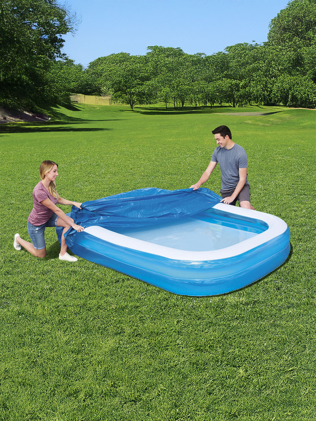 Cubierta Rectangular Bestway para Alberca Inflable 2.62 m x 1.75 m