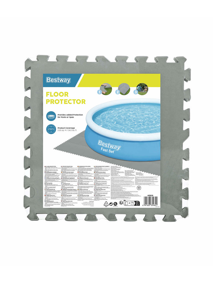 Protector de Piso para Alberca Bestway 50x50 cm Pack 9 Piezas