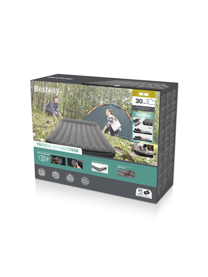 Colchón Inflable Queen Bestway Tritech con Bomba USB 2.03 m