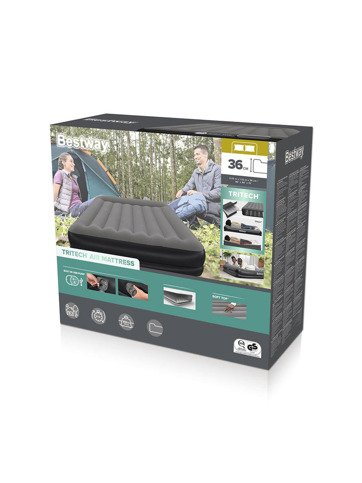 Colchón Inflable Queen Bestway Tritech con Bomba USB 2.03 m