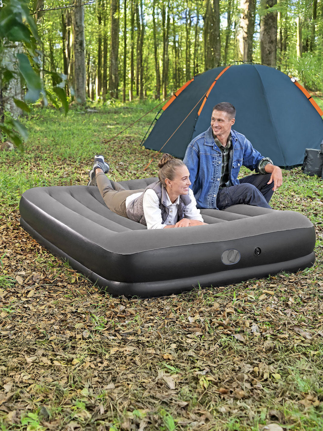 Colchón Inflable Queen Bestway Tritech con Bomba USB 2.03 m