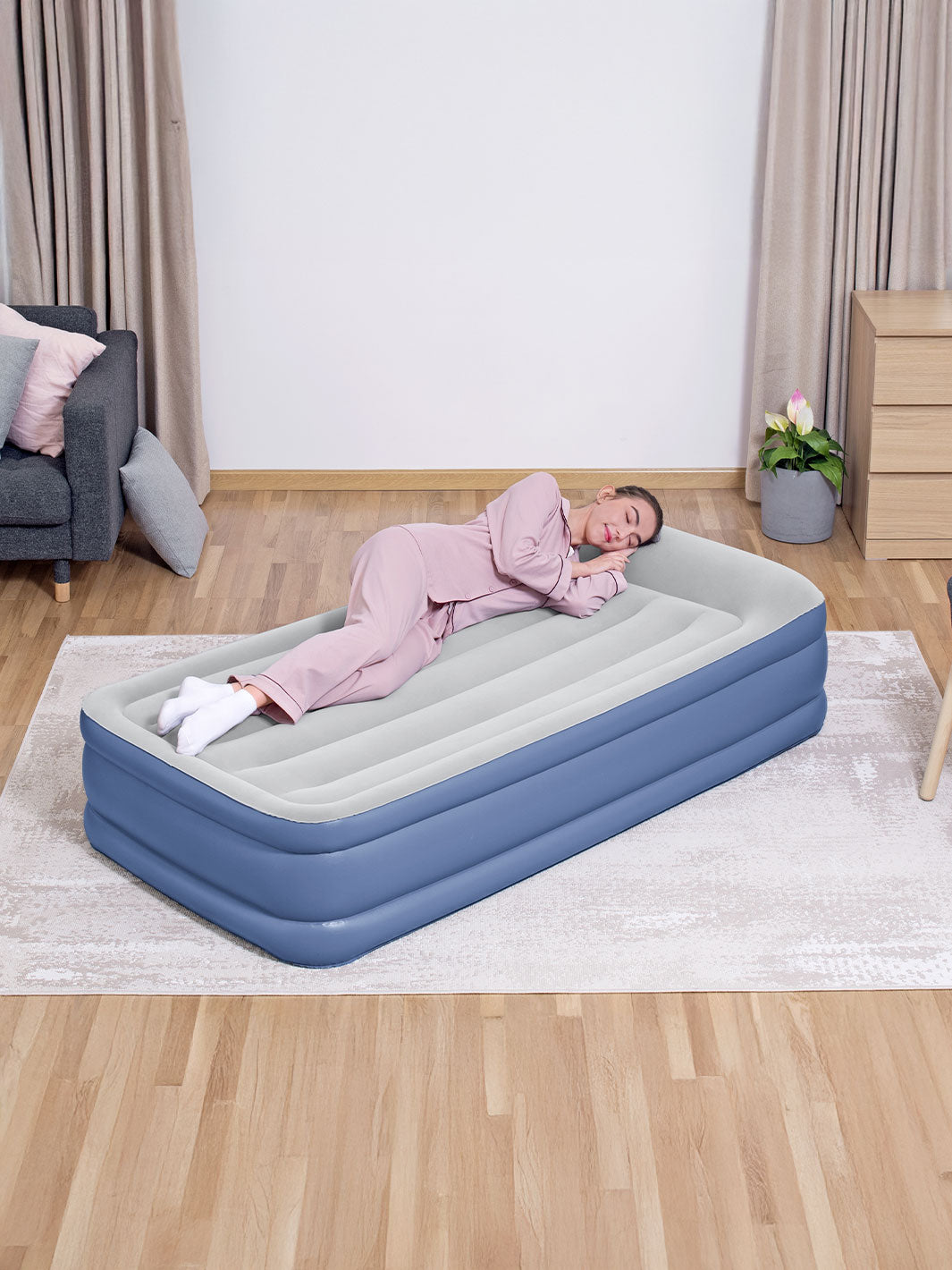 Colchón Inflable Bestway Tritech Twin 46 cm con Bomba AC