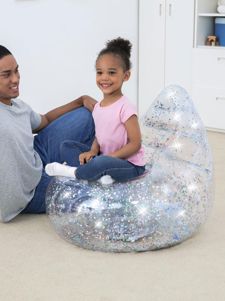 Sillón Inflable Bestway Glitter Dream 72 cm con Brillos Plateados