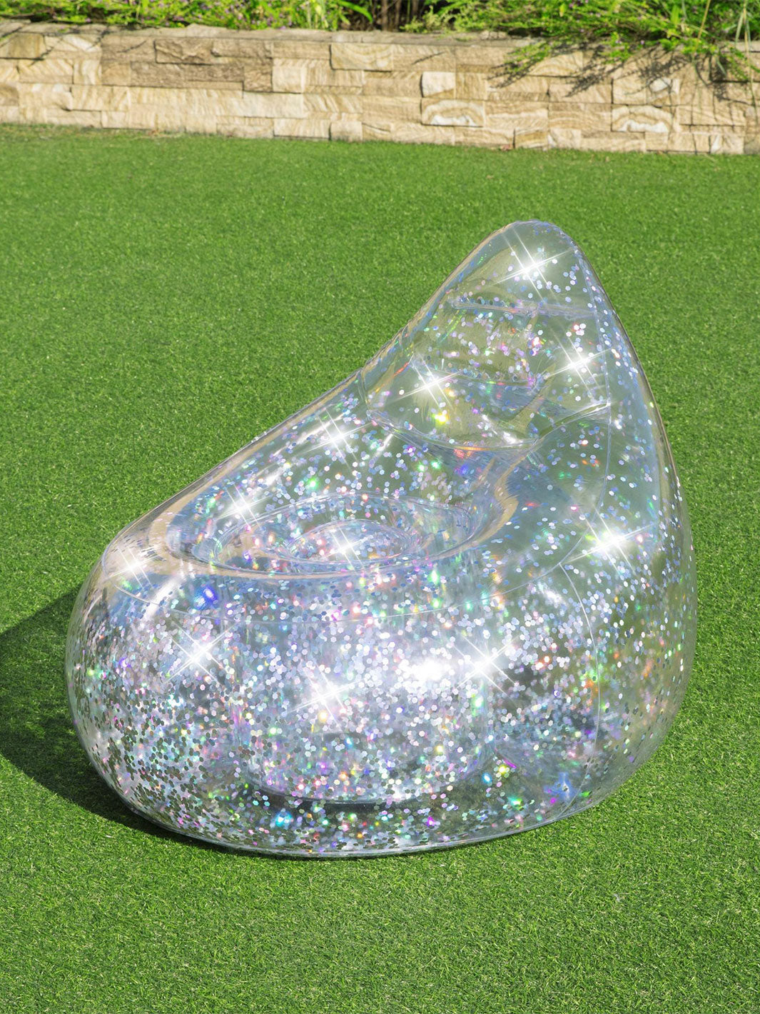 Sillón Inflable Bestway Glitter Dream 72 cm con Brillos Plateados