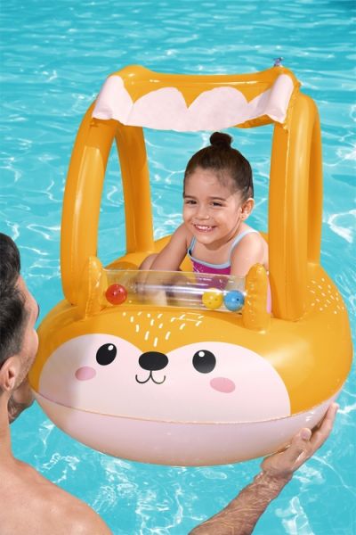 Barca Hinchable para Bebés Bestway® Friendly Fox™ con Parasol