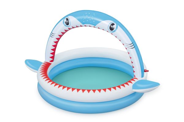 Piscina hinchable infantil con rociador Sharktastic™ de Bestway® 1,63 m x 1,27 m x 92 cm
